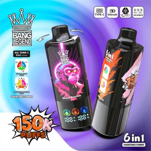 Bang Legend 150000 Puffs 6 in 1 Flavors – 究極の6合1使い切り電子タバコ体験 - Image 10