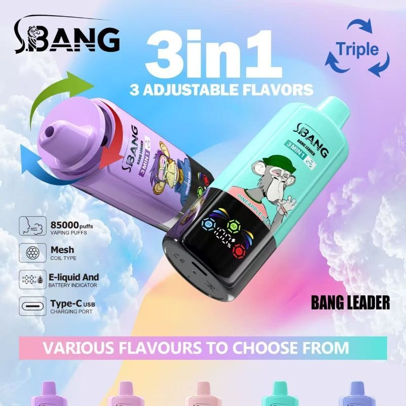 Bang Leader 85000 パフ 3in1フレーバー ディスポーザブルベイプ | スマートスクリーン搭載