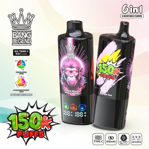 Bang Legend 150000 Puffs 6 in 1 Flavors – 究極の6合1使い切り電子タバコ体験 - Image 9