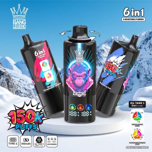 Bang Legend 150000 Puffs 6 in 1 Flavors – 究極の6合1使い切り電子タバコ体験 - Image 6