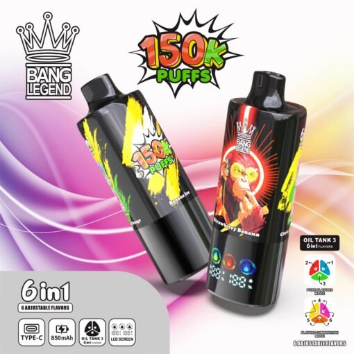 Bang Legend 150000 Puffs 6 in 1 Flavors – 究極の6合1使い切り電子タバコ体験 - Image 7